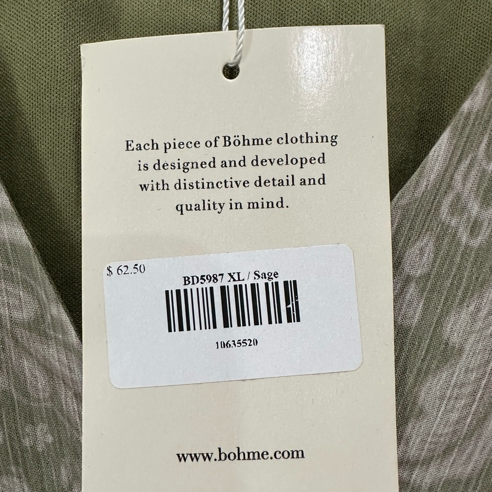 Bohme Sage Green Patterned Maxi Dress - Picture 3 of 4